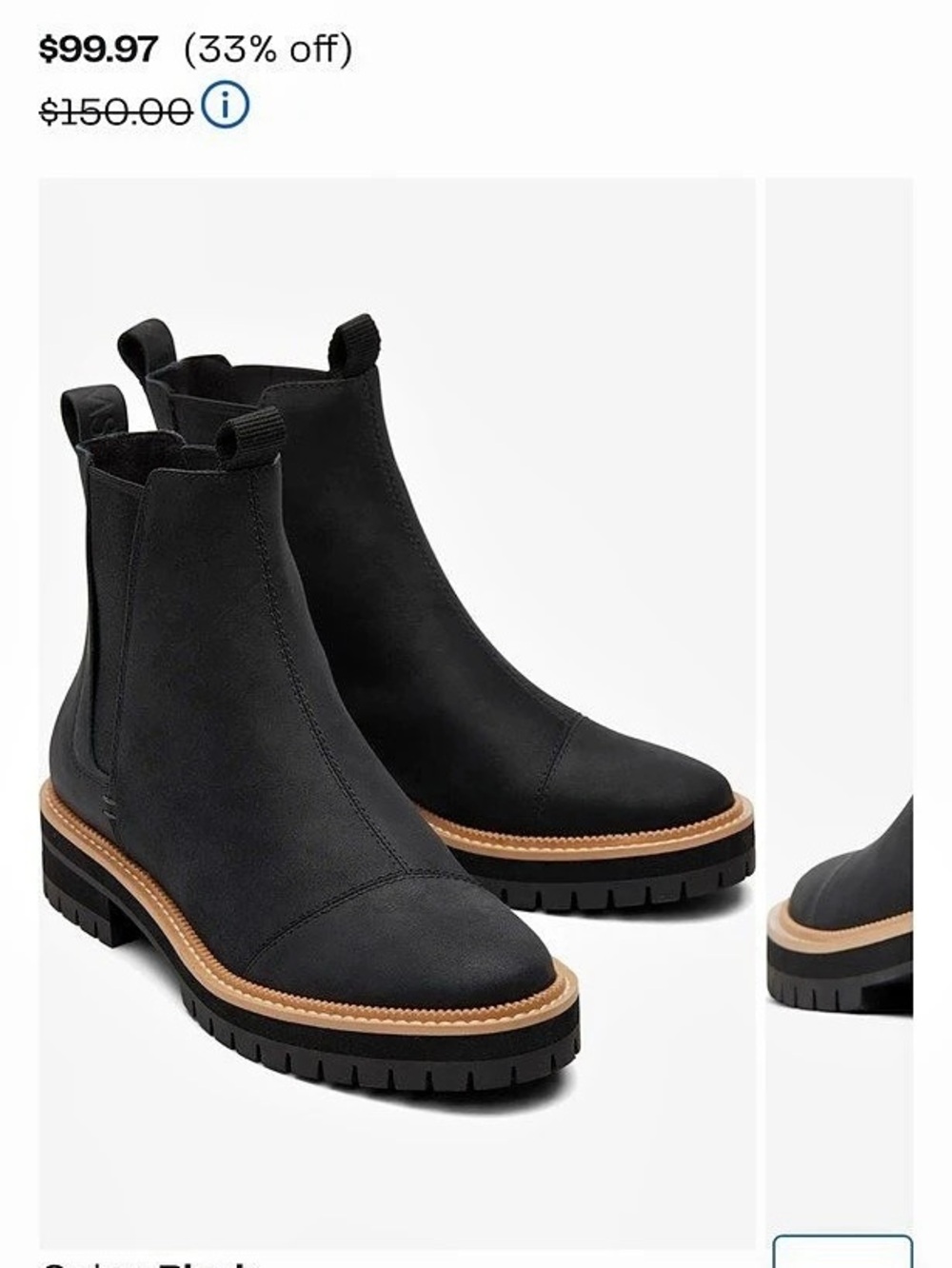 TOMS Dakota Chelsea Boot Black Chelsea Boots US 8